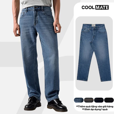 [TẶNG TẤT COTTON]Coolmate x Copper Denim | Quần Jeans dáng Straight mặc thoải mái, quần đi làm đi chơi dạo phố