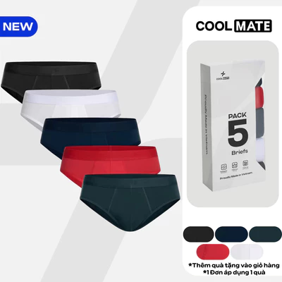 [TẶNG QUẦN BRIEF]Combo Pack 5 Quần lót tam giác nam Brief Cotton Co Giãn Origin mềm mại, co giãn, thấm hút Coolmate