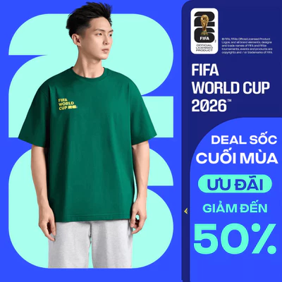 [GIÁ SỐC]Áo thun unisex Relaxed Fit Cotton Compact World Cup Neon 26, áo mặc hàng ngày đi chơi dạo phố