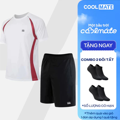 [TẶNG COMBO 2 ĐÔI TẤT]Set đồ thể thao Pickleball Áo thun Teamwear Flexline Active Quần Promax thấm hút tốt Coolmate