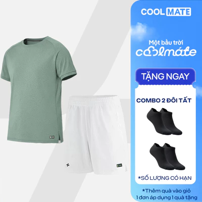 [TẶNG COMBO 2 ĐÔI TẤT]Set đồ bộ thể thao nam Picklebal Áo Drive shot và Quần Exdry Essentials Thoáng khí Coolmate