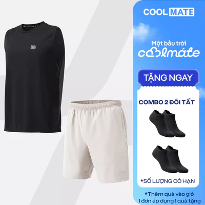 [TẶNG COMBO 2 ĐÔI TẤT]Set tập thể thao Áo Sleeveless Active Essentials + Quần Shorts 7 inch đa năng Coolmate