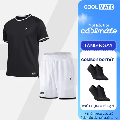 [TẶNG COMBO 2 ĐÔI TẤT]Set đồ bộ thể thao nam Pickleball Áo thun cổ tròn Quần short Essentials thấm hút tốt Coolmate
