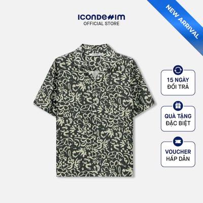 Áo Sơ Mi Nam Tay Ngắn ICONDENIM Cuban Wildbloom Form Relaxed SMID0404