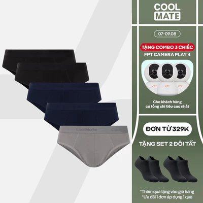 [TẶNG COMBO TẤT ĐƠN 329K]Combo 5 quần lót nam tam giác Cotton Coolmate (màu ngẫu nhiên)