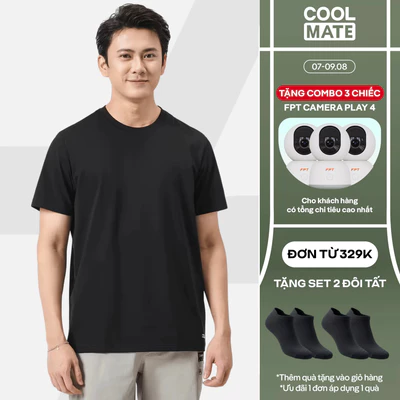 [TẶNG COMBO TẤT ĐƠN 329K]Áo thun nam Cotton Compact phiên bản Premium chống nhăn vải thoáng mát co giãn tốt Coolmate