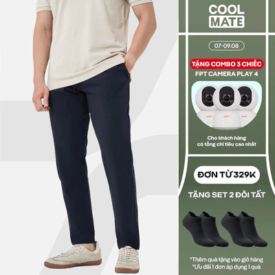 [TẶNG COMBO TẤT ĐƠN 329K]Quần dài nam Daily Pants sợi Sorona, nhuộm Cleandye siêu nhẹ chống nhăn chống tia UV - Coolmate