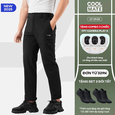 [TẶNG COMBO TẤT ĐƠN 329K]Quần dài nam UT Pants Thoáng Khí V2 Độ bền cao co giãn trượt nước leo núi trekking Coolmate