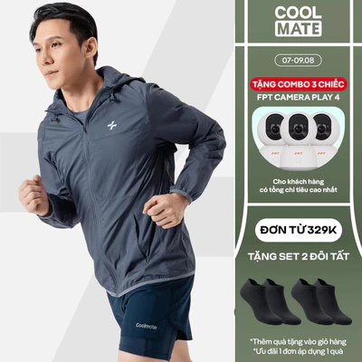 [TẶNG COMBO TẤT ĐƠN 329K]Áo khoác thể thao Trail Windbreaker Nylon Ripstop siêu nhẹ thoáng khí trượt nước Coolmate