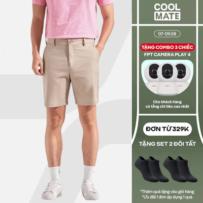 [TẶNG COMBO TẤT ĐƠN 329K]Quần Shorts Nam Kaki Excool co giãn Coolmate