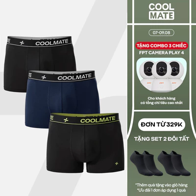 [TẶNG COMBO TẤT ĐƠN 329K]Combo 3 Quần Lót Nam Trunk AirMax Mesh Thoáng mát, Nhanh Khô, Co giãn - Coolmate