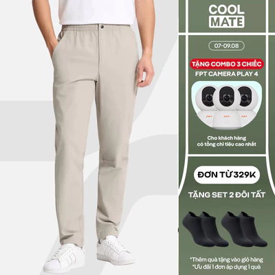 [TẶNG COMBO TẤT ĐƠN 329K]Quần dài Outdoor Flex Pants co giãn trượt nước quần thể thao trekking chống bám bụi Coolmate