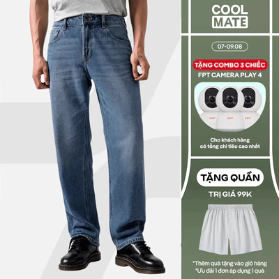 [TẶNG QUẦN 99K]Coolmate x Copper Denim | Quần Jeans dáng Straight mặc thoải mái, quần đi làm đi chơi dạo phố