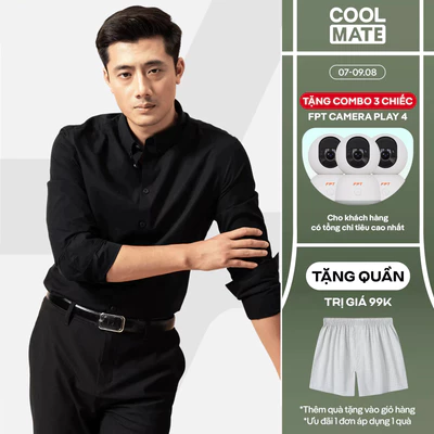 [TẶNG QUẦN 99K]Áo Sơ Mi Nam Dài Tay Premium Poplin mềm mại, chống nhăn, Áo đi làm đi chơi dạo phố Coolmate
