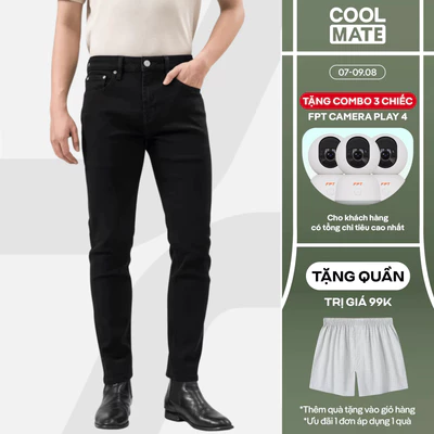 [TẶNG QUẦN 99K]Quần Jeans Nam Basics dáng Slim fit bền bỉ, tôn dáng, quần đi làm đi chơi dạo phố Coolmate