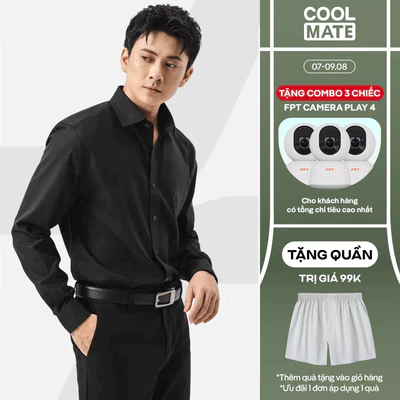 [TẶNG QUẦN 99K]Áo sơ mi nam dài tay Modal Essential mềm mại, thoáng khí Áo đi làm đi chơi dạo phố Coolmate