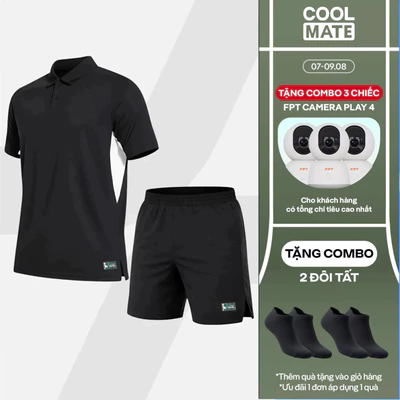 [TẶNG COMBO 2 ĐÔI TẤT]Set thể thao nam Pickleball Áo Polo Baseline +Quần Smash Shot thoáng khí thấm hút tốt Coolmate