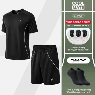 [TẶNG TẤT]Set bộ đồ quần áo thể thao nam pickleball FlexLine Active Thoáng khí thấm hút tốt Coolmate