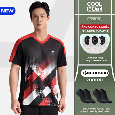 [TẶNG COMBO 2 TẤT]Áo thun Tshirt cầu lông nam Graphic Slash Smash Energy chất mát lạnh, thoáng khí, nhanh khô Coolmate