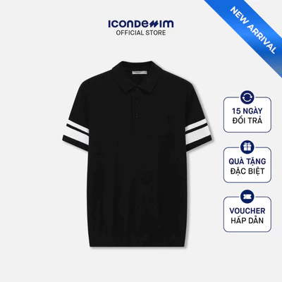 Áo Polo Nam ICONDENIM Len Black Ace Form Regular PLID0284