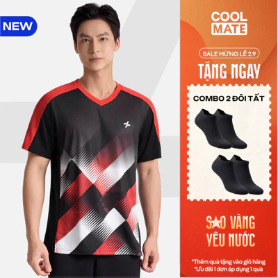 [TẶNG COMBO 2 TẤT]Áo thun Tshirt cầu lông nam Graphic Slash Smash Energy chất mát lạnh, thoáng khí, nhanh khô Coolmate
