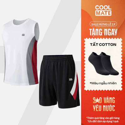 [TẶNG TẤT]Set đồ thể thao nam Pickleball Áo sát nách Quần Promax Flexline Active thoáng khí Coolmate
