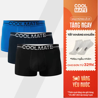 [TẶNG TẤT ĐƠN 329K]Combo 3 Quần lót Nam Trunk Ex-Comfort Modern Bamboo mềm mại kháng khuẩn Coolmate