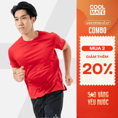 [MUA 2 GIẢM 20%]Áo thun nam thể thao chạy bộ Essentials Fast & Free Run II siêu nhẹ, nhanh khô Coolmate
