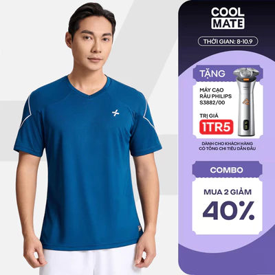 Áo thun thể thao, Áo đôi nam nữ cổ V Pickleball DinkShot Essentials Nhanh khô, Thấm hút tốt Coolmate