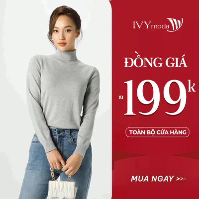Áo len nữ cổ lọ, áo giữ nhiệt nữ cổ cao IVY moda MS 58P0075