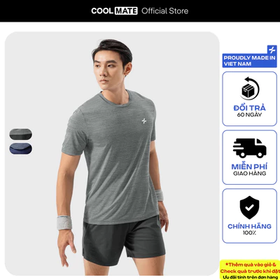 Set GYM Áo thun thể thao Melange Exdry và Quần Short 5 inch Essentials co giãn Coolmate