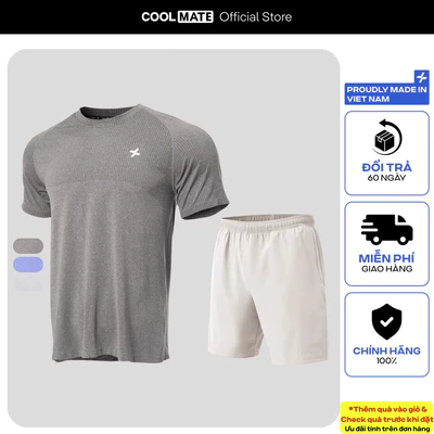 [TẶNG TẤT]Set thể thao nam Áo Tshirt Training Seamless Body Mapping Quần Shorts 7 inch đa năng Coolmate
