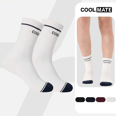 [MUA 2 GIẢM 5%]Tất/Vớ cổ trung nam nữ Unisex co giãn, bền bỉ, nhanh khô Coolmate