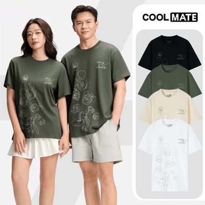 [BST MIRL]Áo thun nam nữ 100% Cotton Relaxed Fit IN Floating Mickey & Friends - Áo đôi Coolmate