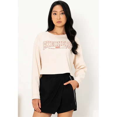 Áo Thun Tay Dài Nữ Skechers Basketball Culture Long Sleeve Tee - SL325W427-000H Online Sale