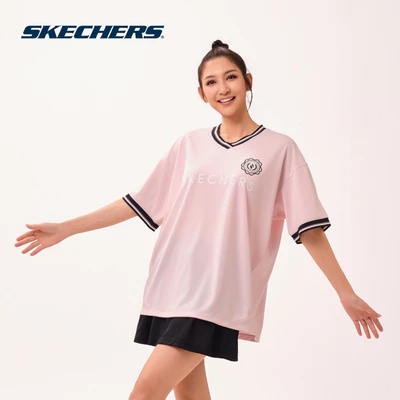 Áo Thun Tay Ngắn Nữ Skechers Game On Iconic Short Sleeve Tee - SL126W147-005N