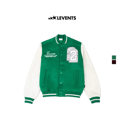 Áo Khoác Varsity Levents Punch Oversized Nỉ Chân Cua