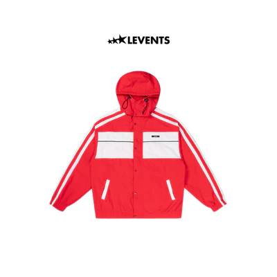 Áo Khoác Dù Levents Classic 2Tone Wrinkle Nylon Hood Jacket/ Red Form Oversized