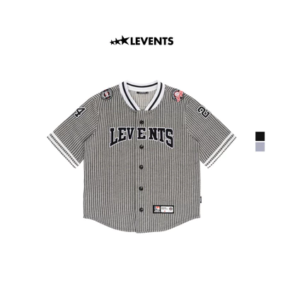 Áo Jersey Levents Striped Baseball Poly Pha Cotton Cứng Cáp