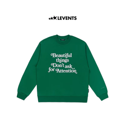 Áo Sweater Levents Beautiful Things/ Green Oversized Nỉ Chân Cua