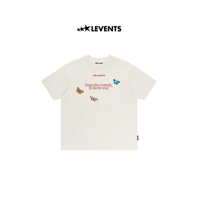 Áo Thun Levents Butterfly Oversized Tee/ Grey 100% Cotton T-shirt Unisex