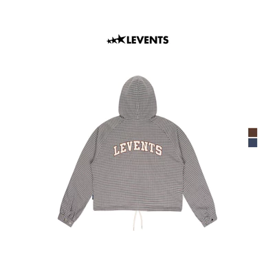 Áo Zipper Hoodie Boxy Levents Plaid Kẻ Sọc Caro Hopsack