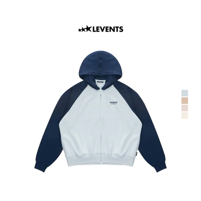 Áo Zipper Hoodie Levents Two-tone Raglan Boxy 2.0 Nỉ Chân Cua