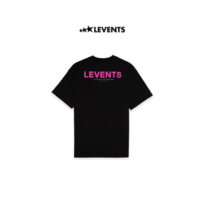 Áo thun Levents XL Logo Lấp lánh/ Black Oversized Tee 100% Cotton T-shirt