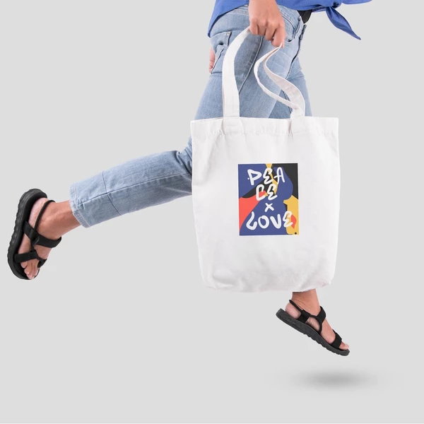 Túi vải tote bag của Chodole chất liệu túi canvas vải bố đẹp in hình độc đáo Peace and love