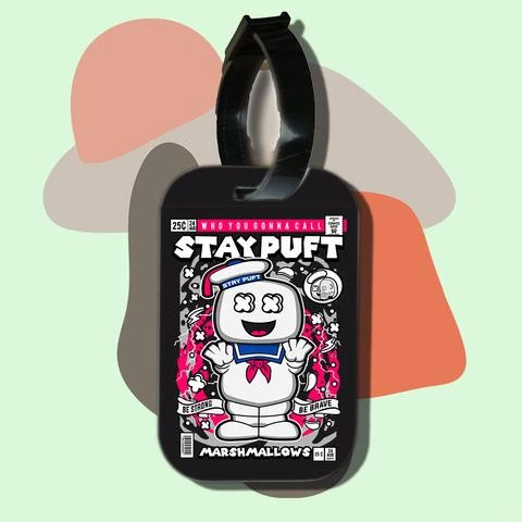 Thẻ hành lý cho túi xách balo du lịch in hình pop culture cartoon series - Stay Puft Marshmallow (nhiều màu)