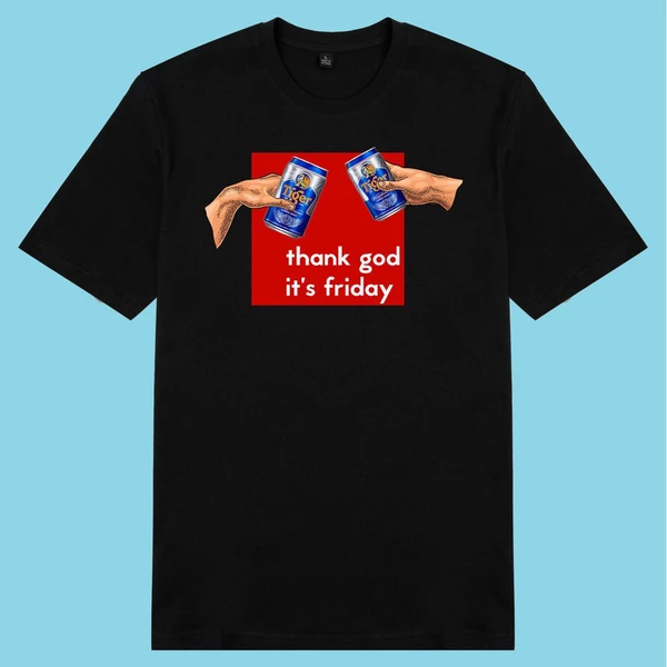 Áo thun ngắn tay unisex Chodole cho cả nam và nữ, chất liệu vải cotton in cotton in hình Thank god, it's Friday 2