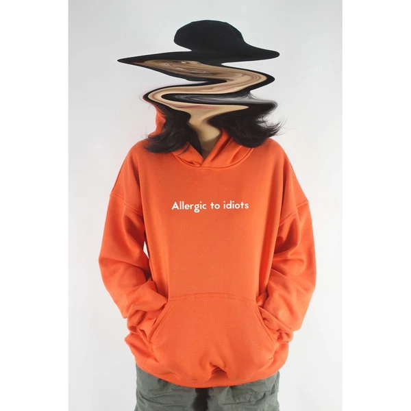 Áo hoodie unisex chodole chất liệu hoodie nỉ, đẹp form rộng cho cả nam và nữ in chữ Allergic to idiots