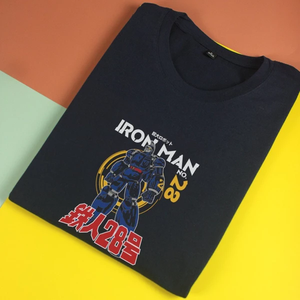 Áo thun ngắn tay unisex Chodole cho cả nam và nữ, chất liệu vải cotton in cotton in hình Iron man