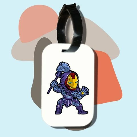 Thẻ hành lý cho túi xách balo du lịch in hình Super Heroes - Iron Skeletor (nhiều màu)